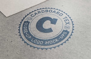 Archivos de maqueta de logotipo de cartón y metal