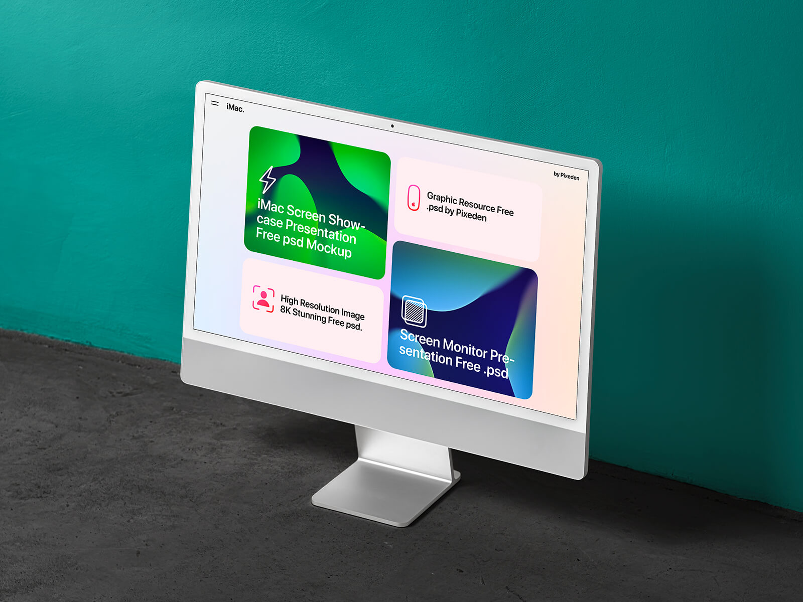 Макет презентации экрана iMac