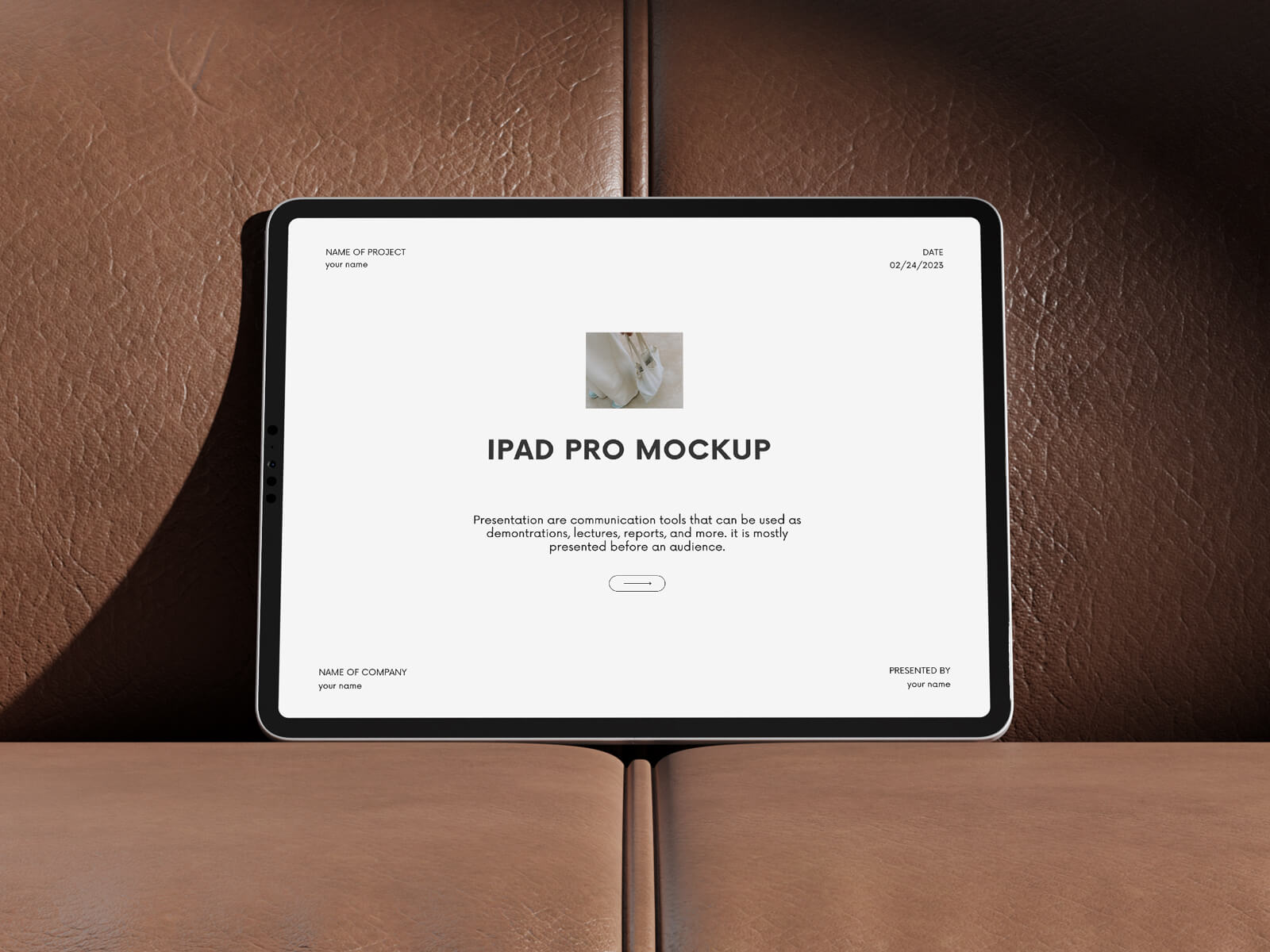 iPad Pro auf Ledercouch-Modell