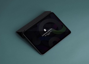 iPad Pro Space Grey With Cover Mockup