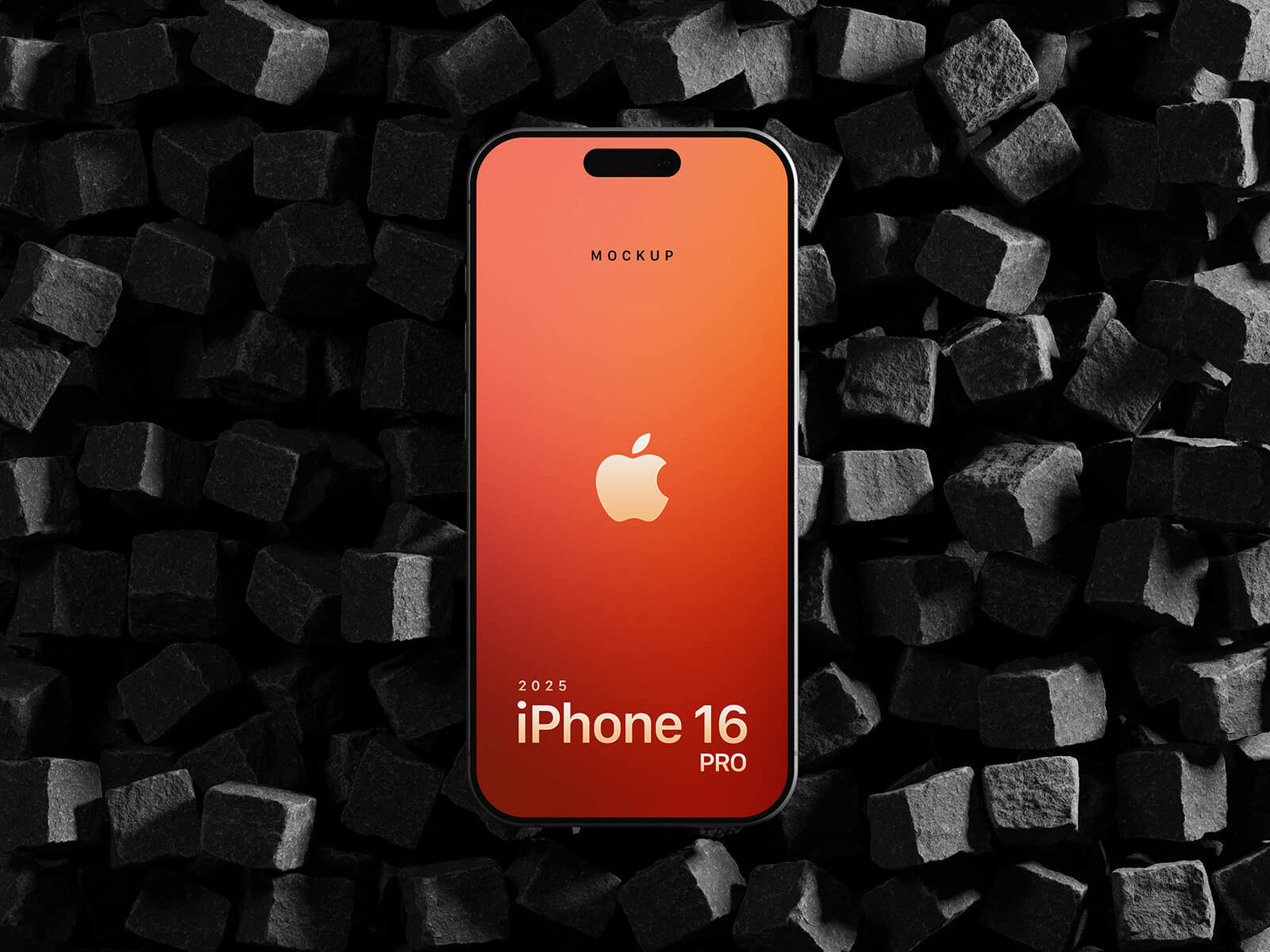 iPhone 16 Pro 2025キューブストーンのモックアップ