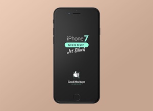 iPhone 7 ジェットブラックモックアップテンプレート（4種類のシーン付き