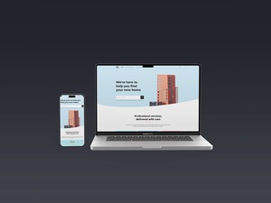 Mockup de diseño web de iPhone y MacBook 2024
