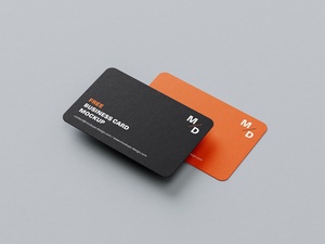 5 Free Rounded Corners Business Card Mockup Set