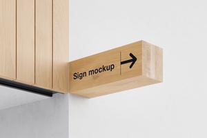 Wooden Wayfinding Sign Mockup Set