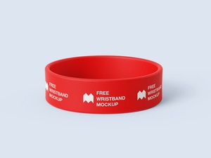 Wide Silicone Wristbands / Rubber Bracelet Mockup