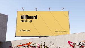Los Angeles Billboard With Lights Mockup