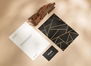Simple Letterhead & Business Card Mockup