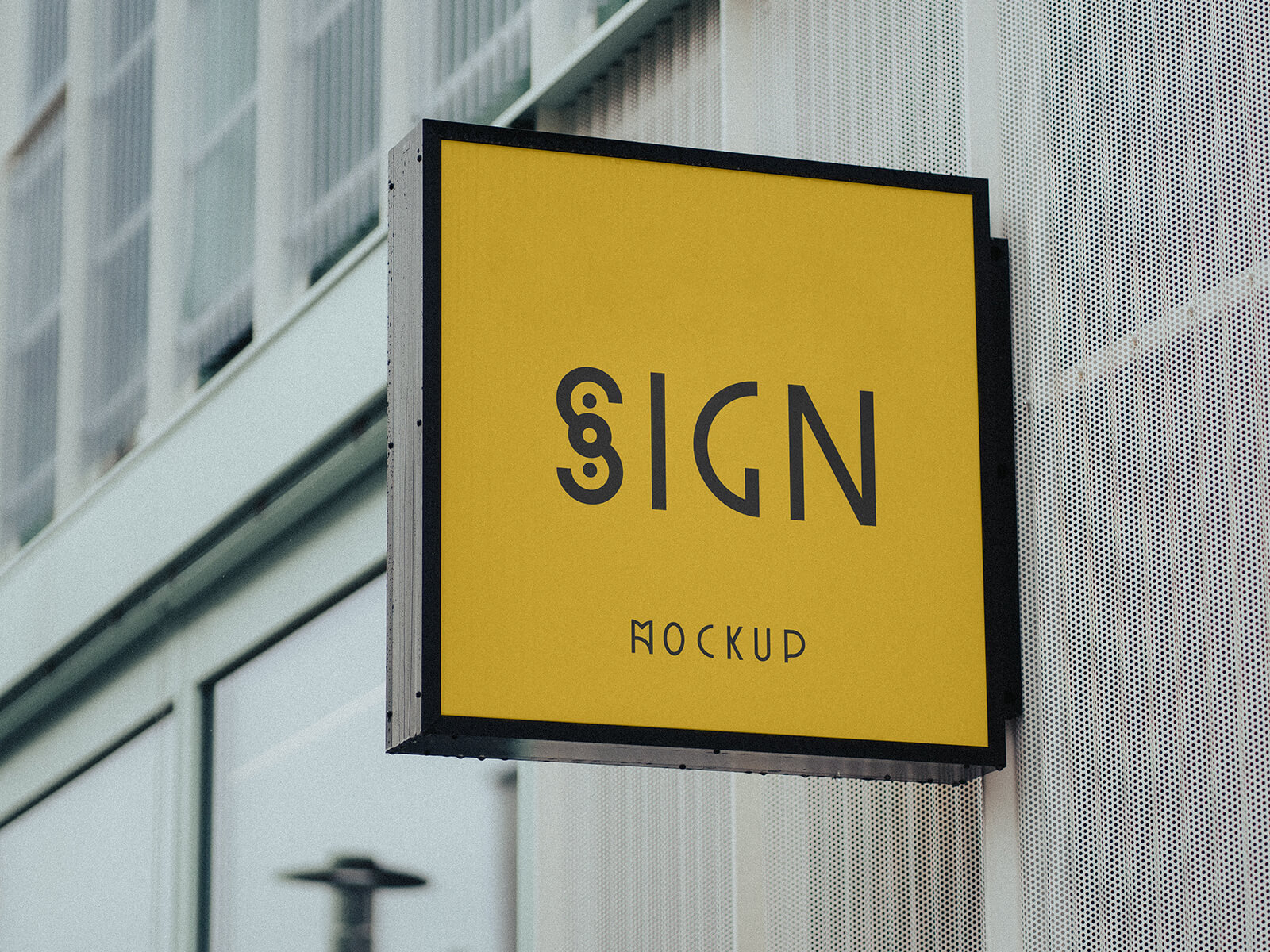Photo Square Signboard Mockup