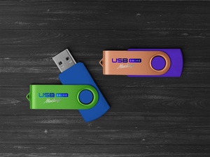 USB Memory Stick Flash Drive Mockup