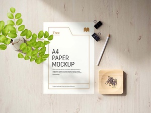 Free A4 Paper Mockup Set