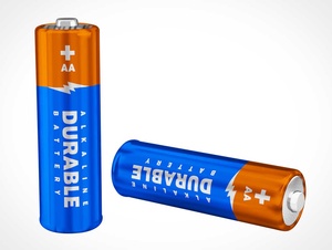 AA батареи PSD макет