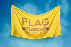 Free Banner Flag Mockup