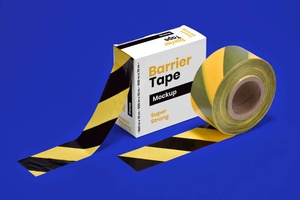Free Barrier Tape Box Mockup