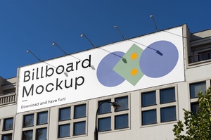Free Building Billboard Mockup PSD
