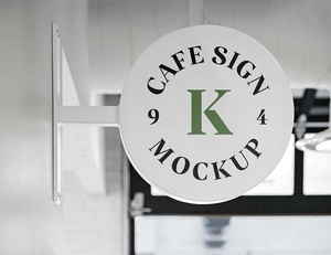 Free Cafe Sign Mockup