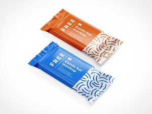 Candy Bar Wrapper Packaging PSD Mockup