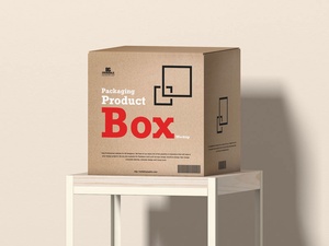 Free Cargo Box Mockup