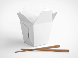 Chinese Takeout Box Packaging PSD Mockups
