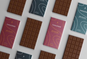 Maqueta de etiquetas de barra de chocolate gratis