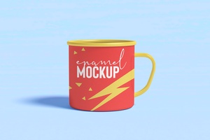 Free Coffee Enamel Mug Mockup