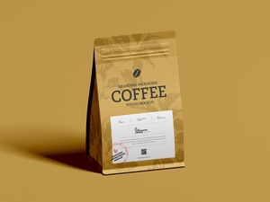 Free Coffee Pouch Packaging Mockup