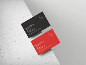 Free Concrete Cube Business Card Mockup