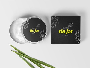 Free Cosmetic Tin Jar Mockup