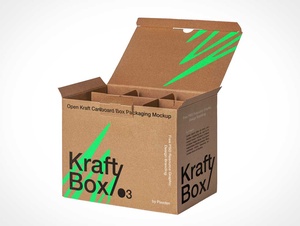Craft Cardboard Packaging Box PSD Mockups