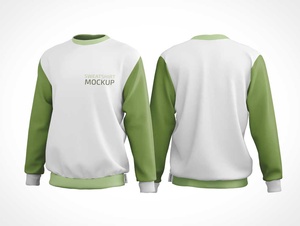 Sweat-shirt Crewneck Front & Back PSD Mockup