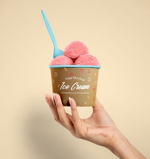 Maquette de crème glacée à la tasse libre
