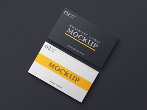 Free Dark Business Card Mockup
