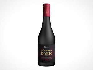Botella de vino de cristal oscuro PSD maquetas