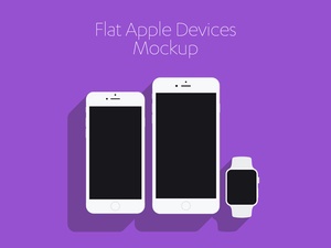 Flat Apple Devices Mockup