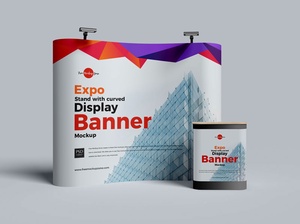 Free Expo Stand Banner Mockup