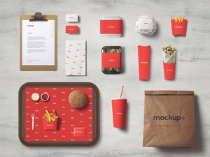 Free Fast Food Identity Mockup