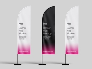 Free Feather Banner Flag Mockup
