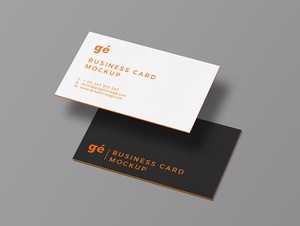 Free Floating Business Card Mockups
