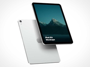 Floating iPad Air Tablets Front & Back PSD Mockup