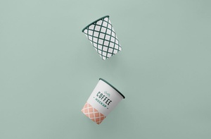 Free Floating Paper Coffee Cup Mockup