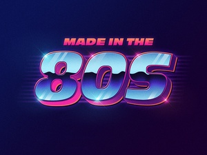 80s Style Text Mockup
