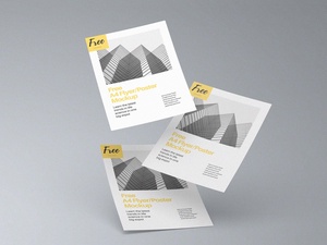Free A4 Flyer and Poster Mockup 