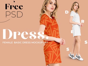 Basic Dress Mockup For Fabric Designers