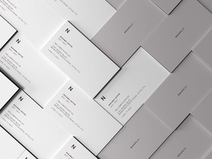 Free Business Card Stacking Mockup 