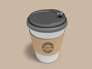 Coffee Cup Mockup With Cardboard