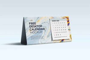Free Desktop Calendar Mockup 