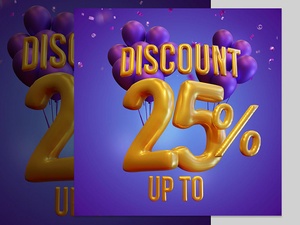 Discount 25% 3D Render