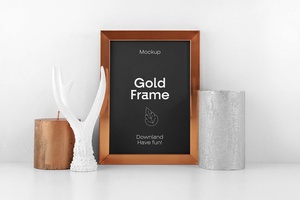 Free Gold Frame Mockup 