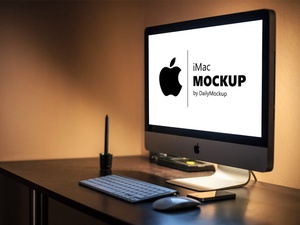 Бесплатный шаблон iMac Mockup PSD