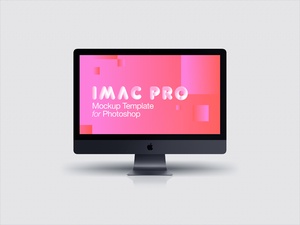 iMac Pro 2017 Dark Grey Front Mockup